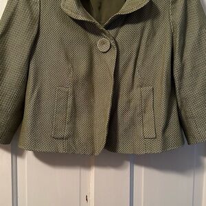 Ann Taylor Green Blazer Structured Suit Jacket